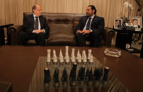 Saad Hariri Michel Aoun, président libanais