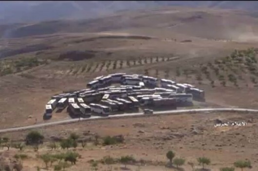 Des dizaines bus pour déloger 9000 terroristes et leurs familles