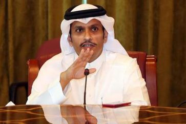 Qatari Foreign Minister Mohammed bin Abdulrahman al-Thani gives a press conference in Doha, on June 8, 2017.
Qatar's foreign minister rejected attempts to interfere in the country's foreign policy and said a "military solution" to the country's crisis with its Gulf neighbours was not an option. / AFP PHOTO / KARIM JAAFAR