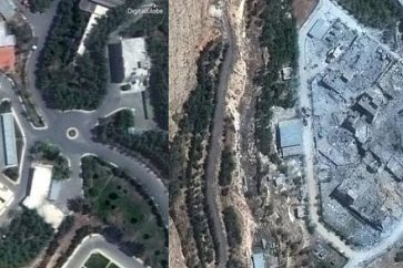 Le centre de recherche de Barzeh avant et après la frappe occidentale