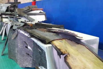 Débris du drone US abattu par le CGRI