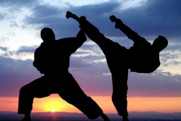 Des combattants d'arts martiaux