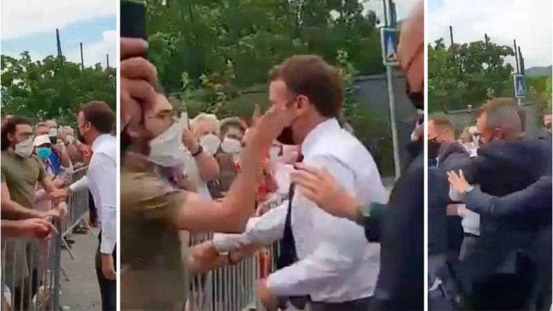 Macron a été giflé par un homme lors de son séjour dans la Drôme.