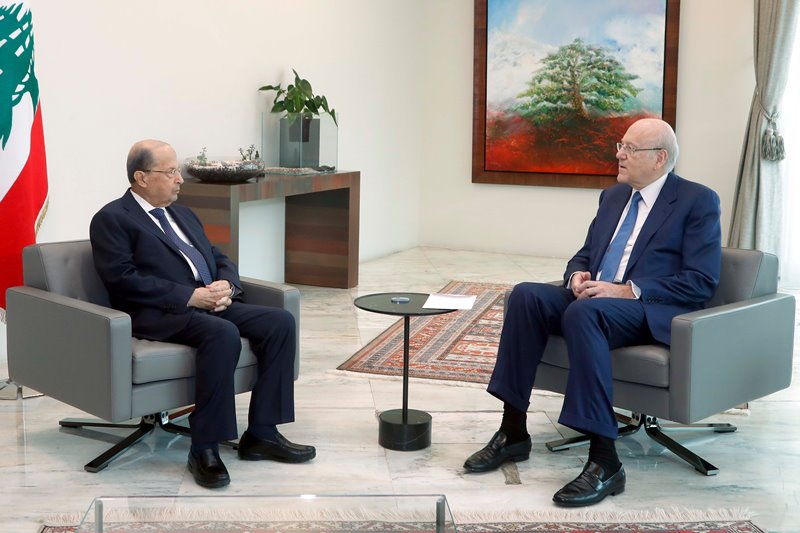 Les présidents Aoun et Mikati