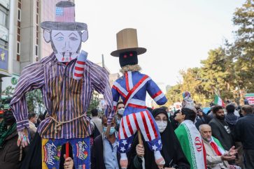 Manifestation lors de la journée nationale de la lutte contre l’arrogance mondiale à Téhéran, le 4 novembre