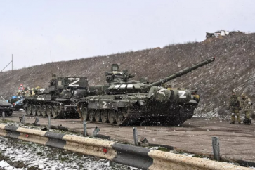 Des chars russes, (image d'illustration), Ukraine