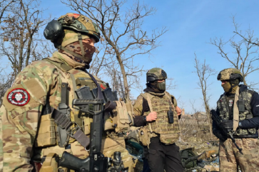 Des combattants du groupe Wagner à Artiomovsk (archive photo)