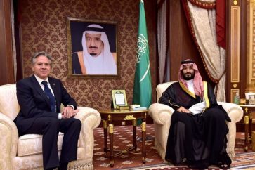 Anthony Blinken et Mohammed Ben Salmane à Riyad le 6 juin 2023.