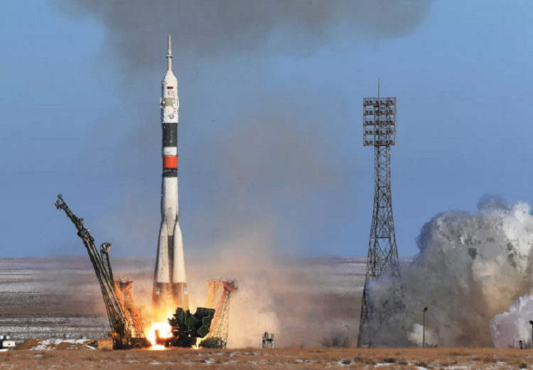 Lancement d'une fusée Soyouz