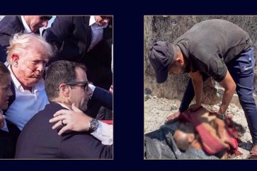 Donald Trump après la fusillade survenue samedi en Pennsylvanie. L'une des victimes du massacre de Khan Younès perpétré par le régime israélien, le même jour, le 14 juillet 2024.