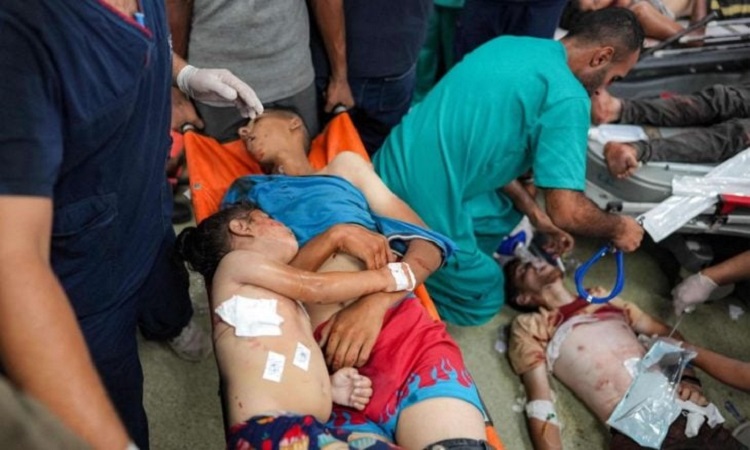 Des enfants palestiniens victimes des massacres israéliens contre Gaza