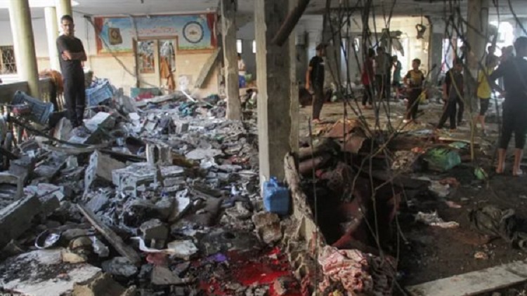 Massacre israélien dans l’école Al-Tabaeen à Gaza.