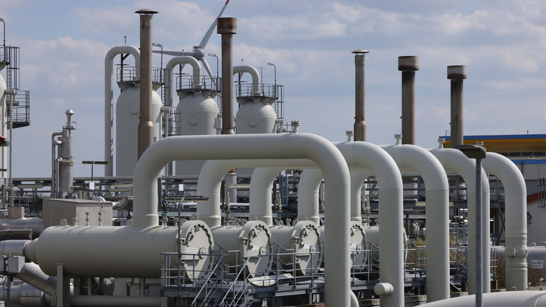 Une station de compression du gazoduc Jagal près de Mallnow, en Allemagne. Le Jagal est l'extension allemande du gazoduc Yamal-Europe qui transporte le gaz naturel russe vers l'Allemagne via la Pologne.