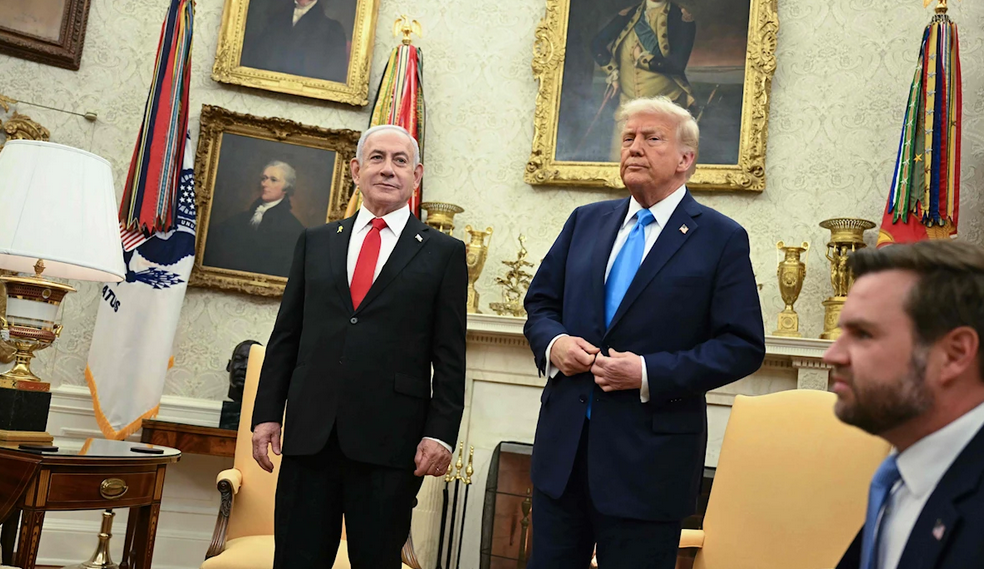 Donald Trump et Benjamin Netanyahu à la Maison Blanche, le 4 février 2025.