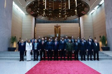 Les ministre du nouveau gouvernement syrien formé par Ahmad Chareh, le 29 mars 2025.