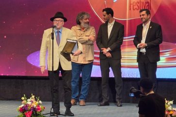 L’ancien député britannique et éminent présentateur, George Galloway, s’exprime lors de la 3e édition du Festival international des médias Sobh à Téhéran, lundi 5 mai 2025.