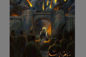 Un dessin symoblisant la bataille de Khaybar, posté par l'Ayatollah Khamenei sur la plateforme X, le 17 juin 2025.