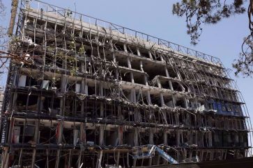 Dégâts causés à l'institut Weizmann des Sciences par une frappe de missile iranienne, le 19 juin 2025. ©Reuters