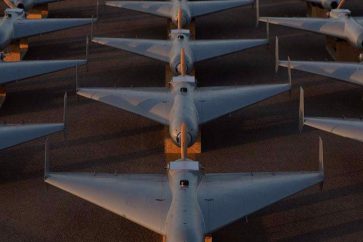 Image non datée d'une flotte de drones américains. (CENTCOM)